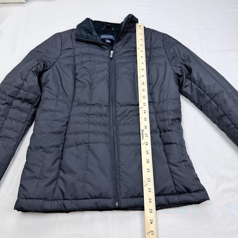 Lands' End Women's Black puffer Coat - Picture 3 of 7